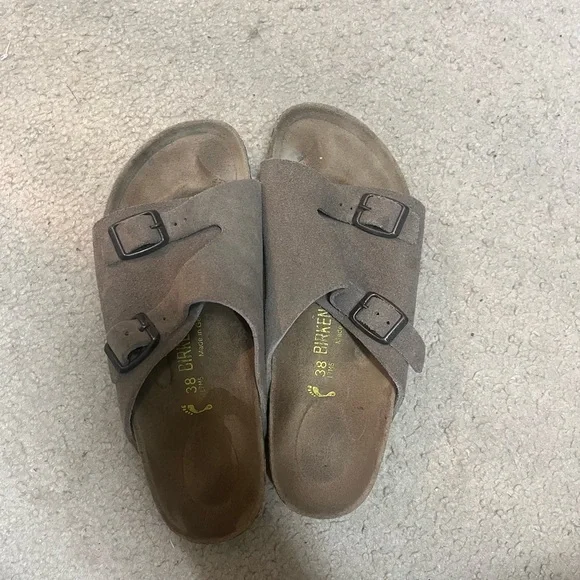 Birkenstock Zürich Suede Leather Sandals - Taupe - Picture 9 of 10